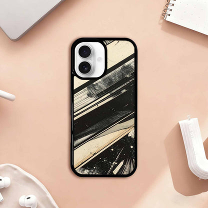 iPhone 17 Case — Black And White Solid Retro Vintage, Custom Made Phone Cover