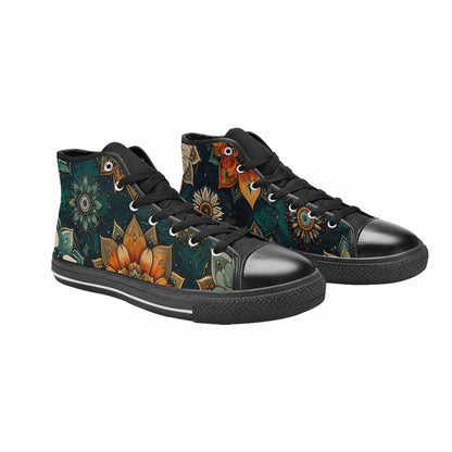 MEN'S Mandala High Top Canvas Grunge Custom Sneakers