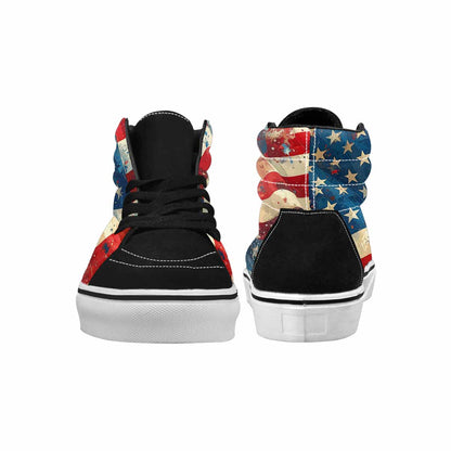 WOMEN'S American Flag Stars High Top Canvas Dark Academia Custom Sneakers