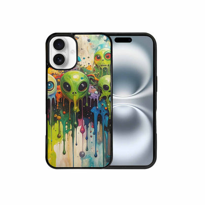 iPhone 16 Plus Case — Aliens Camomelting Aliens Patt Q9t, Custom Printed Phone Case