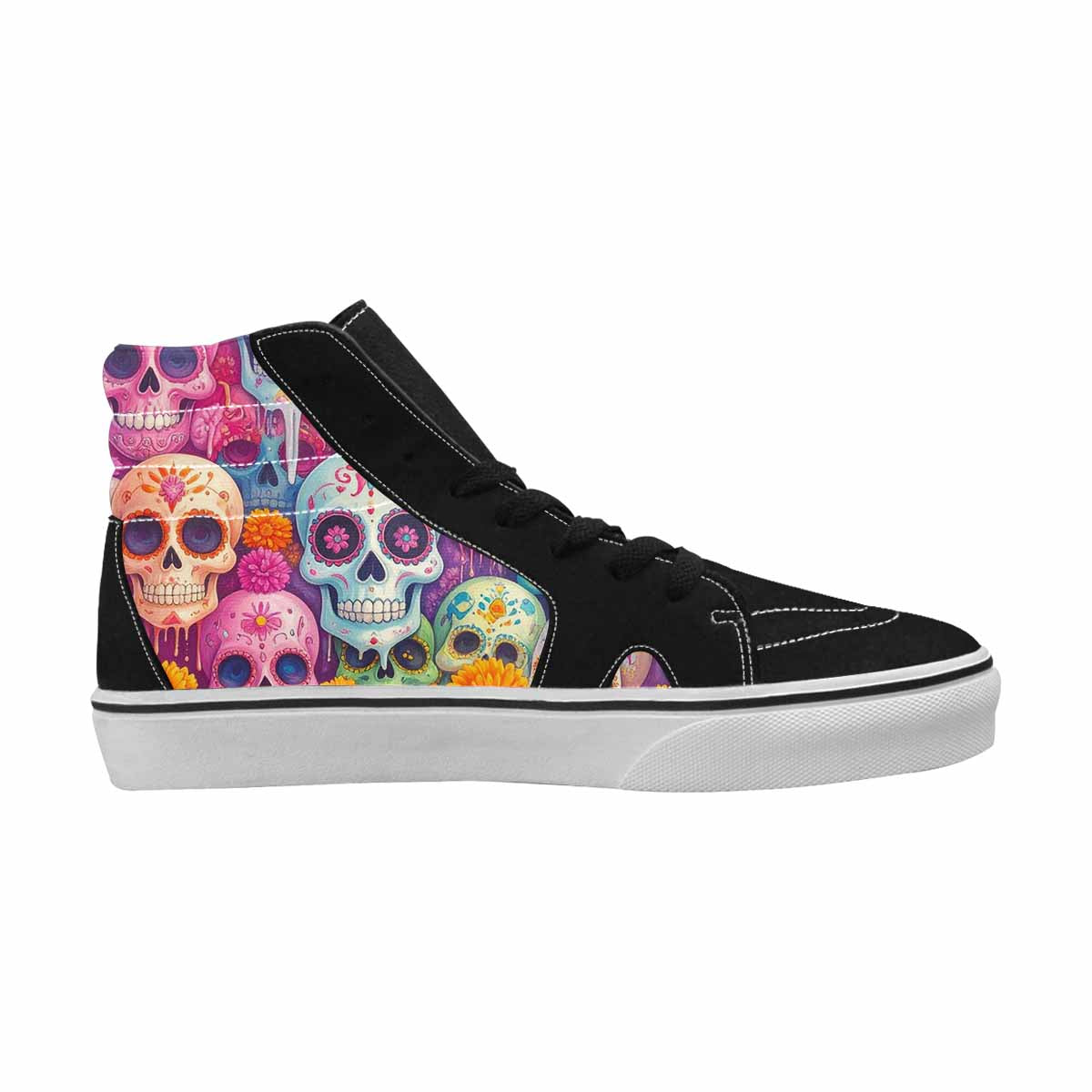 MEN'S Sugar Skulls Melting Sugar High Top Canvas Neon Fantasy Shoes