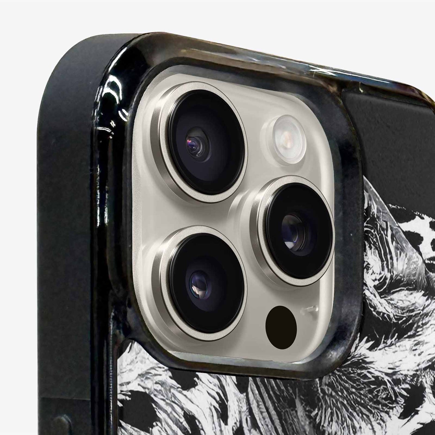 iPhone 16 Pro Case — Leopard Print Black And White Style, Customized Protective Case