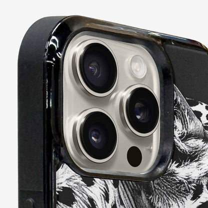 iPhone 16 Pro Case — Leopard Print Black And White Style, Customized Protective Case