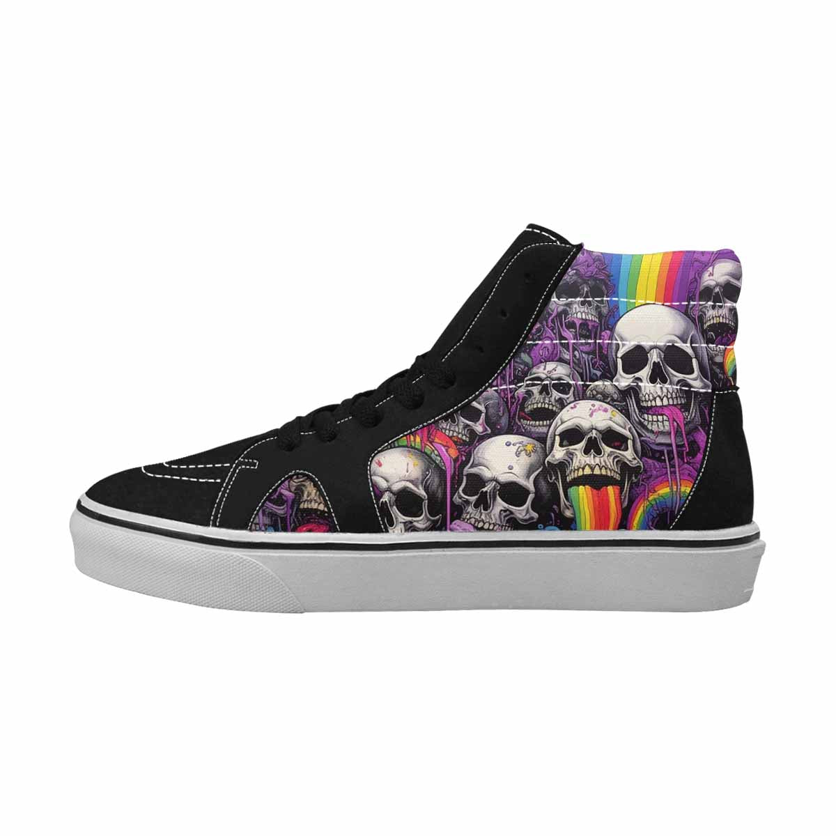 MEN'S Rainbow From Skull S High Top Canvas Wallpaper Art Sneakers