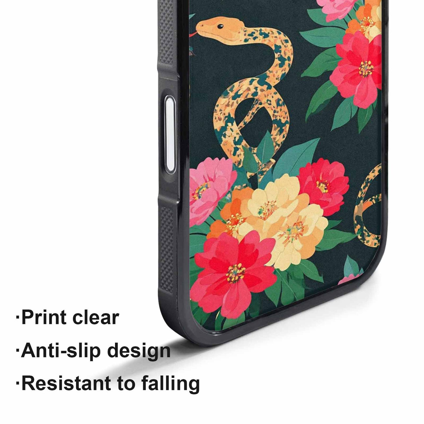 iPhone 17 Pro Max Case — Floral Snake Print Floral, Custom Art Phone Cover