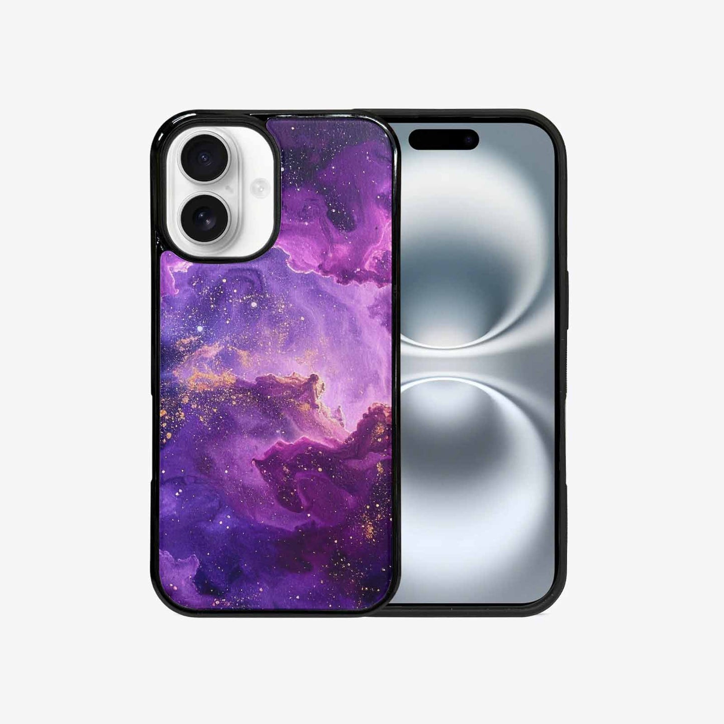 iPhone 16 Case — Purple Color Tones Nebula Texture With, Customized Protective Case