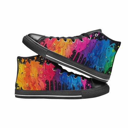 WOMEN'S Paint Splatter High Top Canvas Surreal Shoes