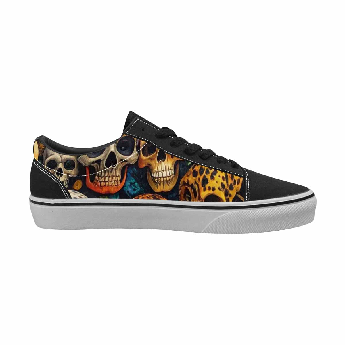 WOMEN'S Skulls Lace-Up Canvas Kaleidoscope Sneakers