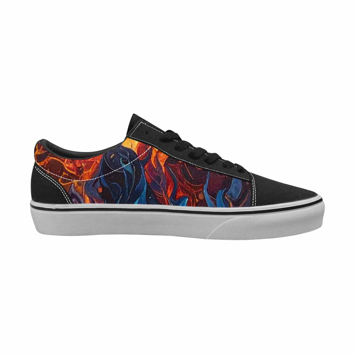 MEN'S Fire Flame Canvas Lace-Up Cottagecore Custom Shoes