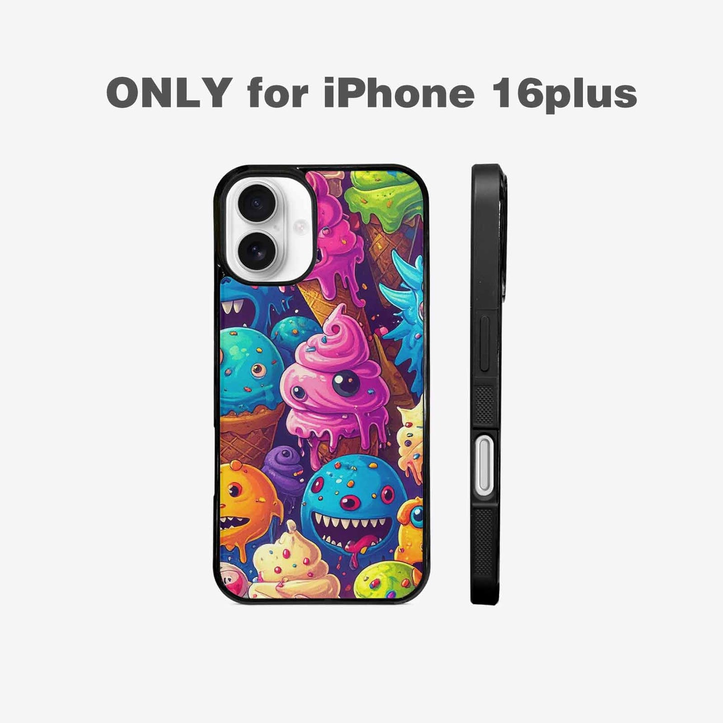 iPhone 16 Plus Case — Melting Ice Cream Monster Charac, Original Design Phone Case