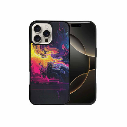iPhone 16 Pro Max Case — Glitch Dark Art Seamless Pattern Vibrant, Original Design Phone Case