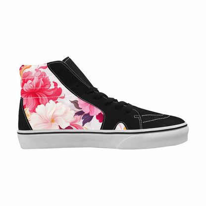 WOMEN'S Marble Floral High Top Canvas Vivid Custom Shoes