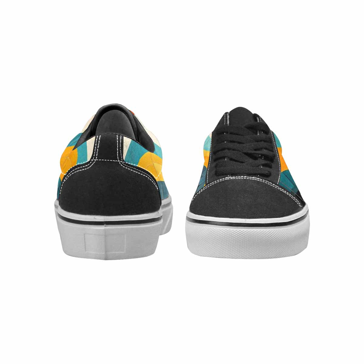 WOMEN'S Retro Wave Scallop Stripe Lace-Up Canvas Vibrant Chaos Sneakers