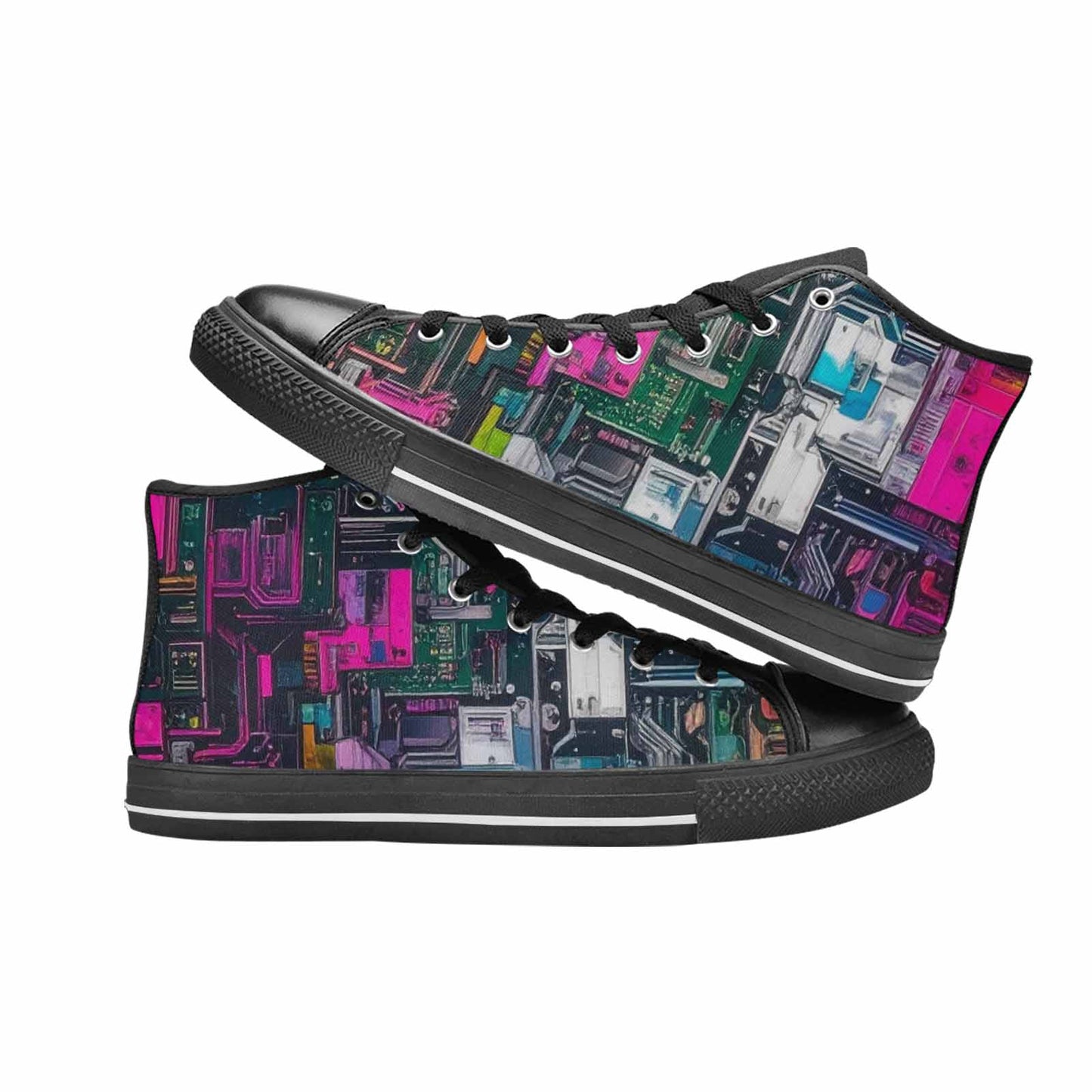 MEN'S Circuit Board Cyberpunk High Top Canvas Aesthetic Sneakers