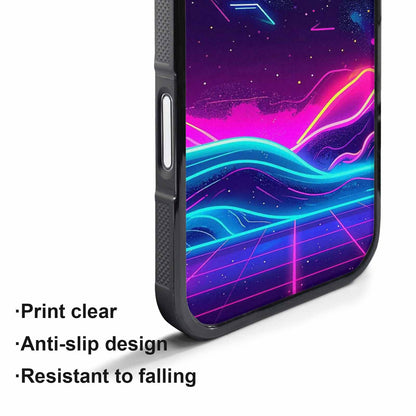 iPhone 17 Pro Case — Neon Cartoon Art Pattern Retro Vintage, Custom Phone Case