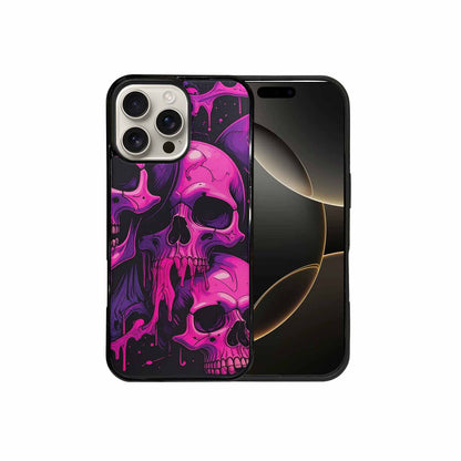 iPhone 16 Pro Max Case — Pink Purple Skeletons Neon Drip Melting, Custom Phone Case
