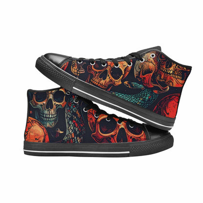 MEN'S Snake Skulls Print High Top Canvas Dark Academia Shoes