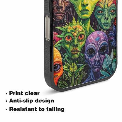 iPhone 15 Pro Max Case — Aliens Pattern Hundreds Of Sma, Custom Printed Phone Case