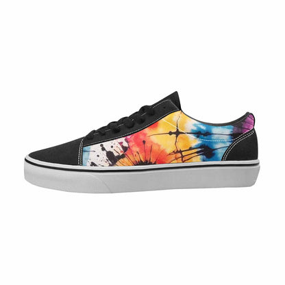 MEN'S Tie Dye Black & Pink Ink Canvas Bold Print Kaleidoscope Customized Sneakers