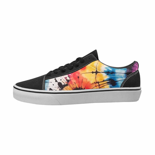 MEN'S Tie Dye Black & Pink Ink Canvas Bold Print Kaleidoscope Customized Sneakers