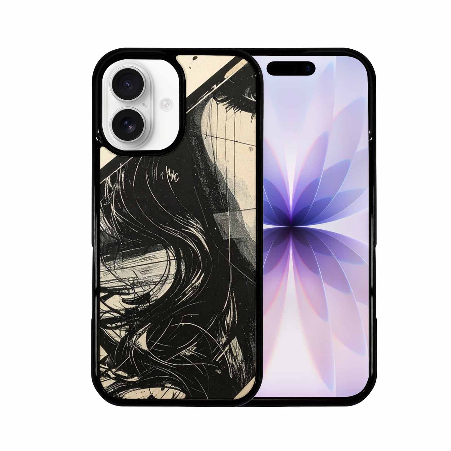 iPhone 17 Case — Black And White Solid Retro Vintage, Personalized Phone Case