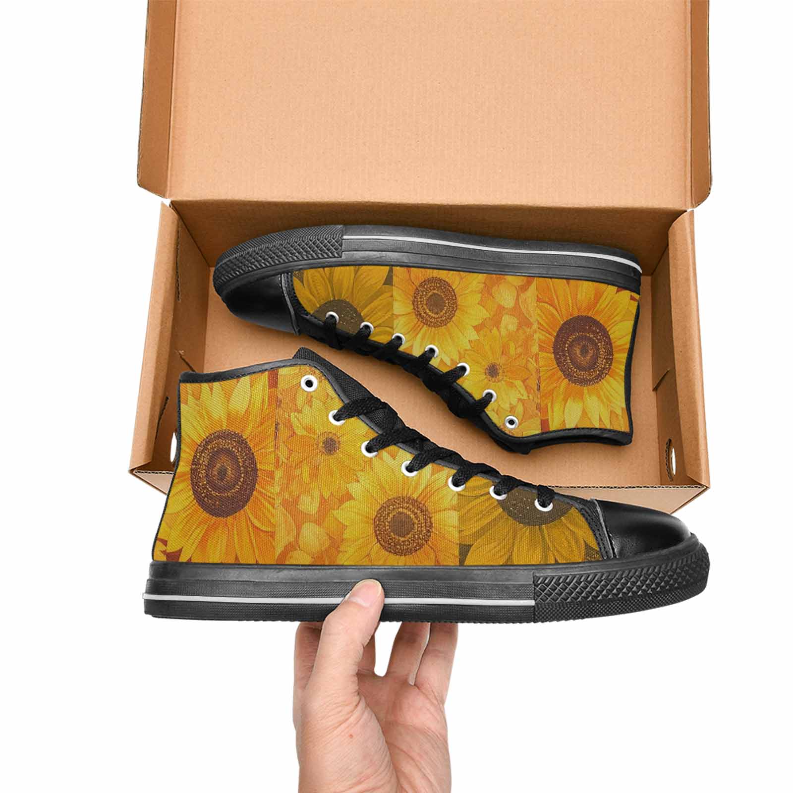 MEN'S Blend Melt Them High Top Canvas Wallpaper Art Custom Shoes