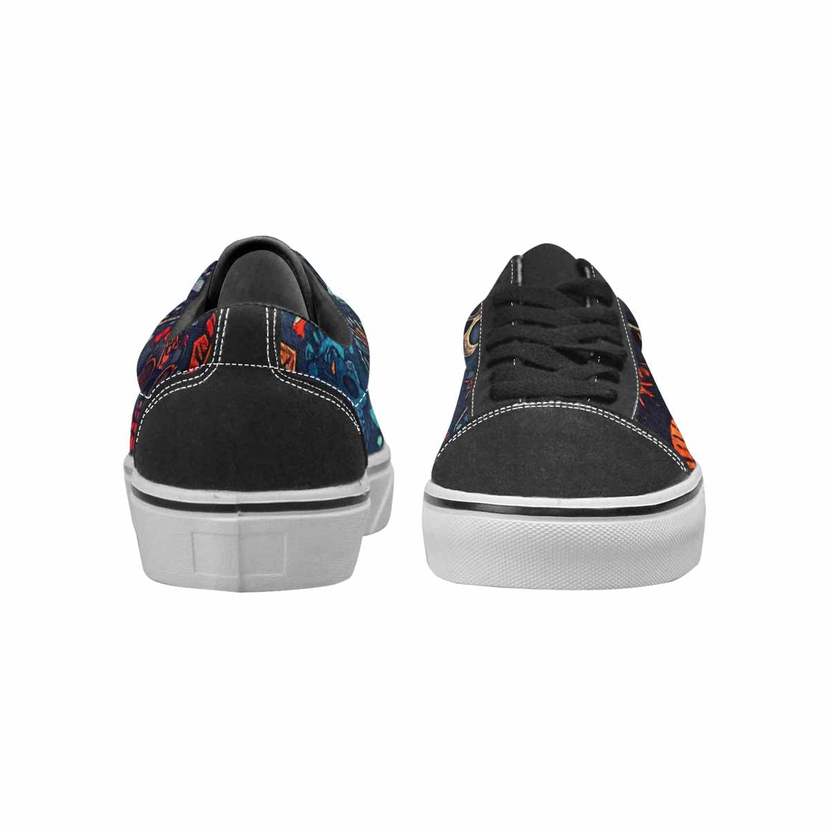 WOMEN'S Skulls - Tribal-Patterned- Canvas Lace-Up Neon Fantasy Sneakers