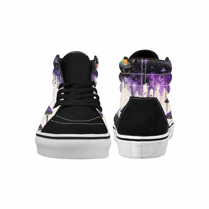 MEN'S Rainbow Drip Mushrooms High Top Canvas Kaleidoscope Custom Sneakers