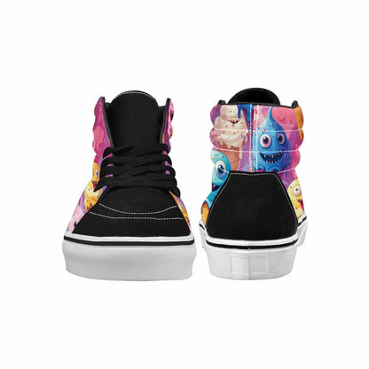 MEN'S Melting Icecream Cone Monster High Top Canvas Dark Academia Custom Sneakers