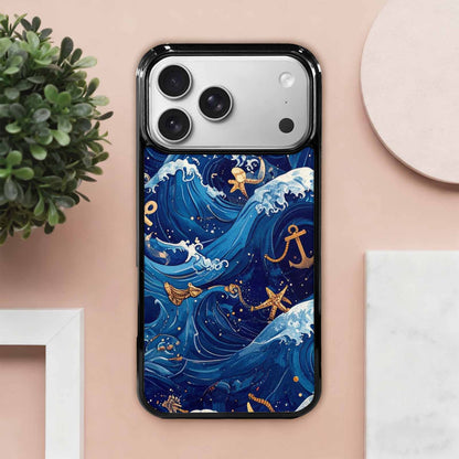 iPhone 17 Pro Max Case — Small Ocean Wave Pattern, Original Art, Custom Printed Phone Case