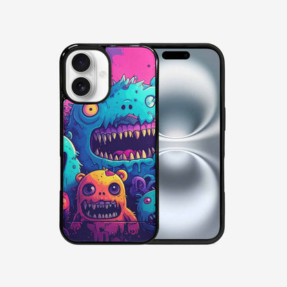 iPhone 16 Case — Overlapping Endlessly No Empty Space Monsters, Custom Made Phone Cover