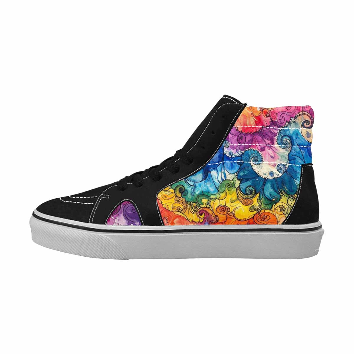 MEN'S Tie High Top Canvas Surreal Custom Shoes