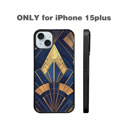 iPhone 15 Plus Case — Art Deco Illustration Pattern, Custom Made Phone Cover