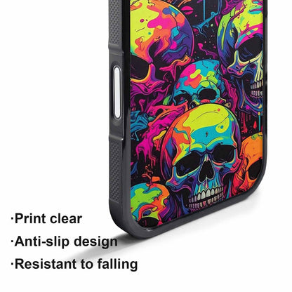 iPhone 17 Pro Case — Of Skulls Digital Camo Drip Gothic, Custom Printed Phone Case