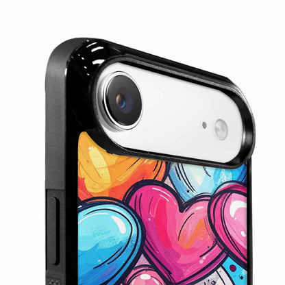 iPhone 17 Air Case — Pastel Summer Heart Shape Original Art, Custom Phone Case