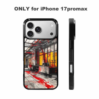 iPhone 17 Pro Max Case — Black &amp; Red Ink Galaxy Space, Personalized Phone Case