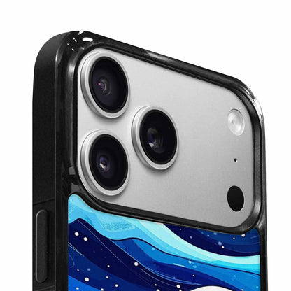 iPhone 17 Pro Case — Glossy Winter Wave Seamless Cartoon Cute, Custom Print Case Cover