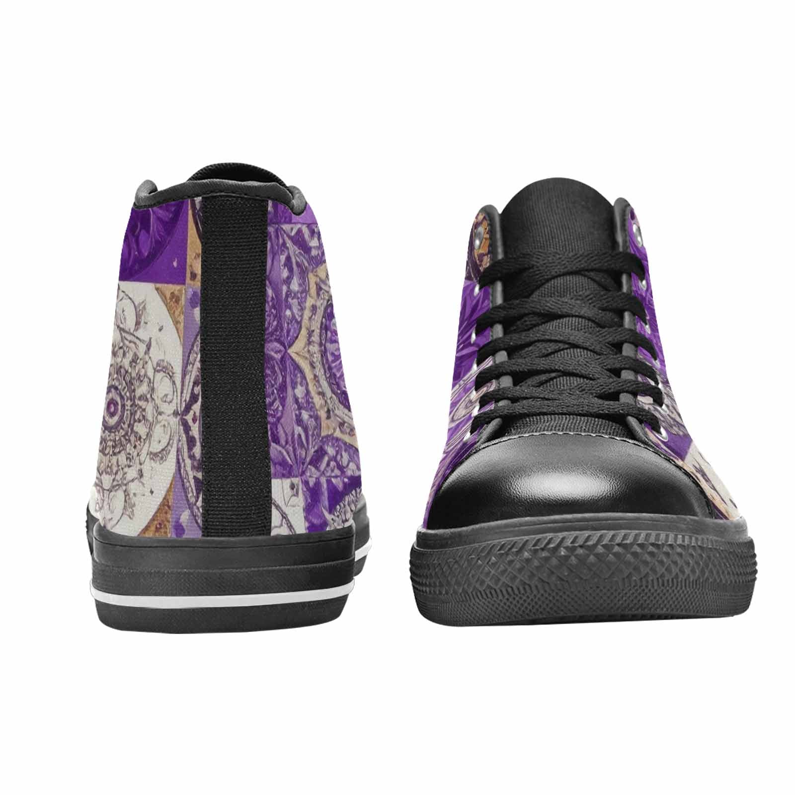 WOMEN'S Mandala High Top Canvas Vibrant Chaos Custom Sneakers