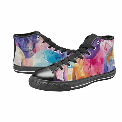 WOMEN'S Kulls - Watercolor High Top Canvas Dark Academia Sneakers