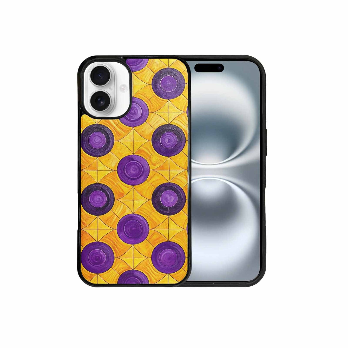 iPhone 16 Plus Case — Intersex Flag Color Theme Small Rainbow, Custom Designed Case Cover