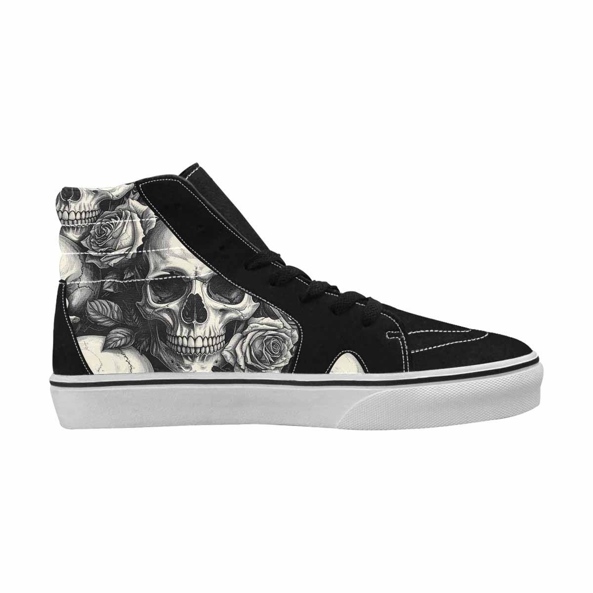 MEN'S Skulls Roses Pen Ink High Top Canvas Vivid Sneakers