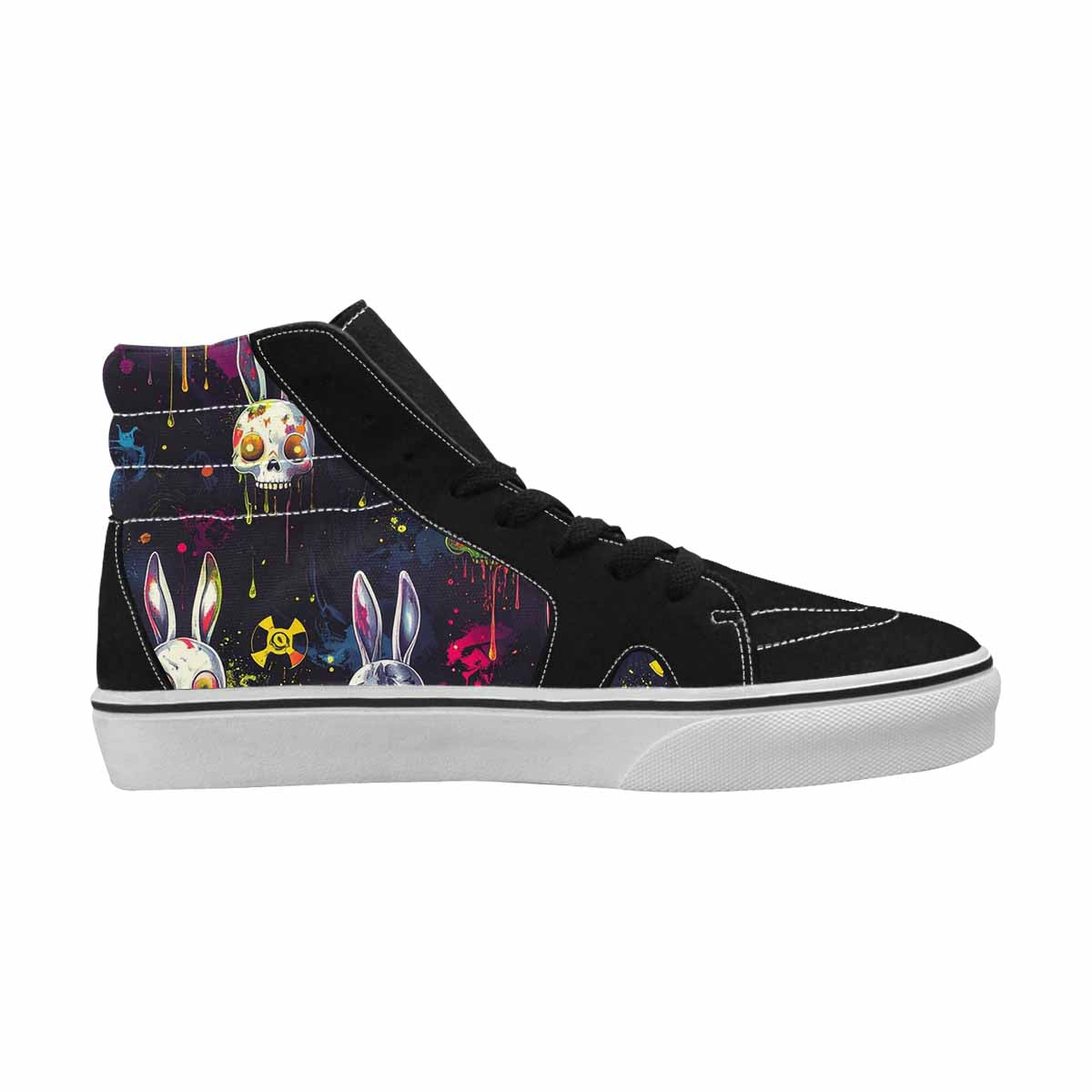 MEN'S Radioactive Ghost Bunny Skull High Top Canvas Dreamlike Custom Shoes