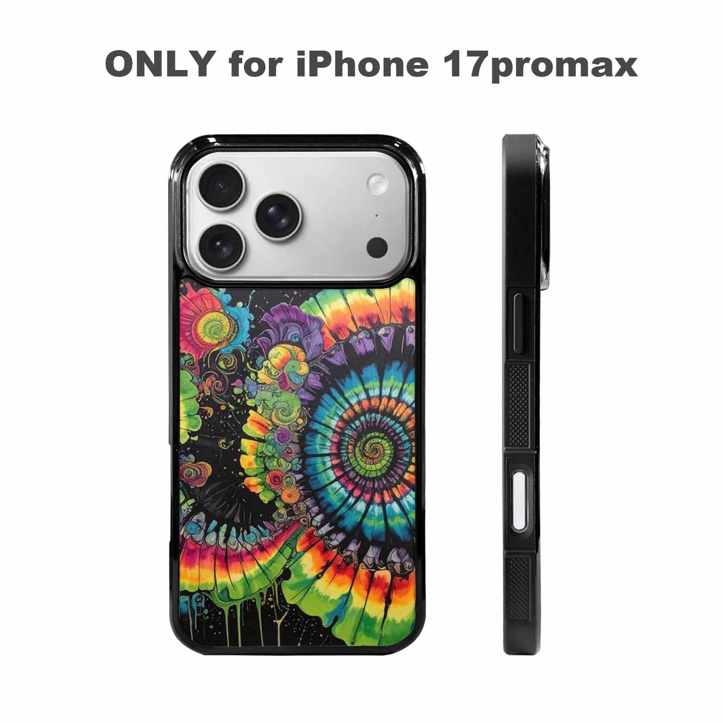 iPhone 17 Pro Max Case — Black &amp; Green Ink Tie Dye, Custom Printed Phone Case