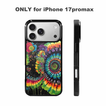 iPhone 17 Pro Max Case — Black &amp; Green Ink Tie Dye, Custom Printed Phone Case