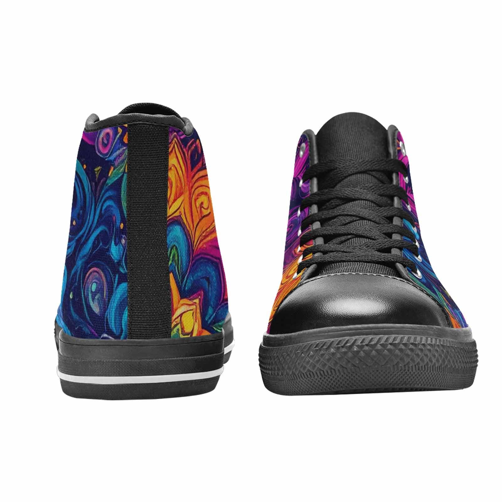 WOMEN'S Tie Dye Mandala High Top Canvas Wallpaper Art Sneakers