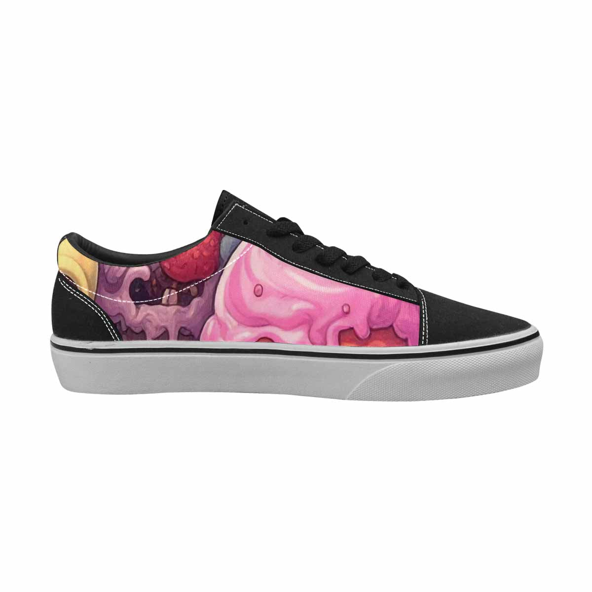 WOMEN'S Ice Cream Monsters  Lace-Up Canvas Wallpaper Art Custom Sneakers