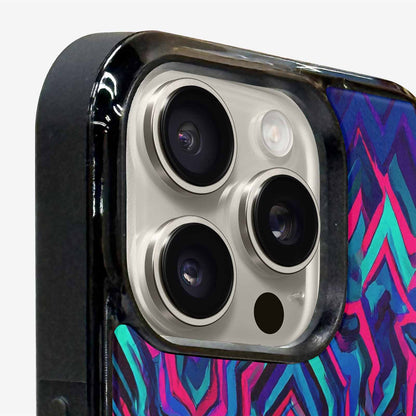 iPhone 15 Pro Max Case — Psychedelic Chevron Vortex, Custom Made Phone Cover