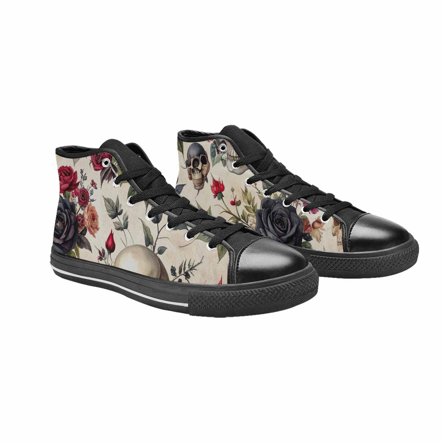 MEN'S Skulls - Roses High Top Canvas Grunge Sneakers