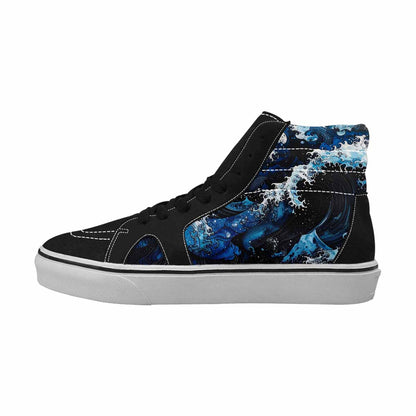 MEN'S Nautical Wave High Top Canvas Cottagecore Sneakers