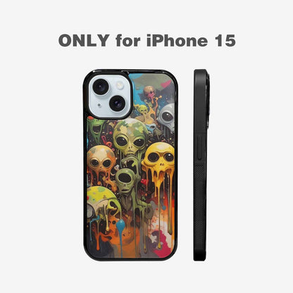 iPhone 15 Case — Aliens Camomelting Aliens Patt, Original Design Phone Case